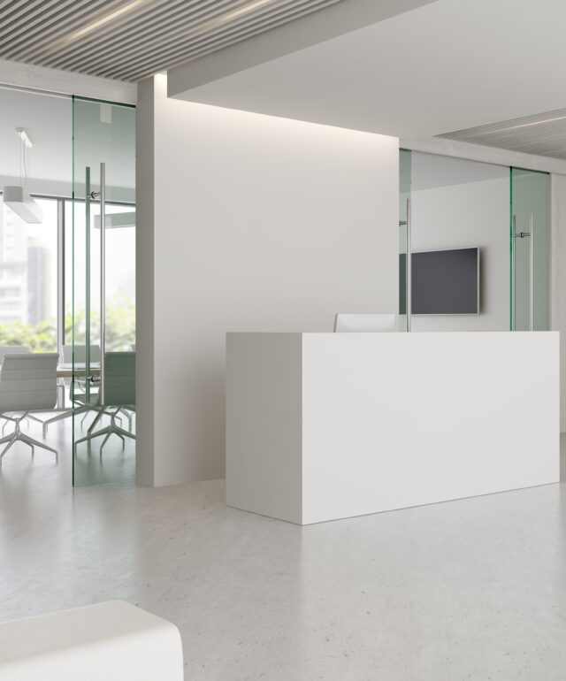 Interior of reception and meeting room 3D illustration