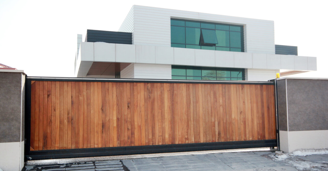 automatic wooden entry door
