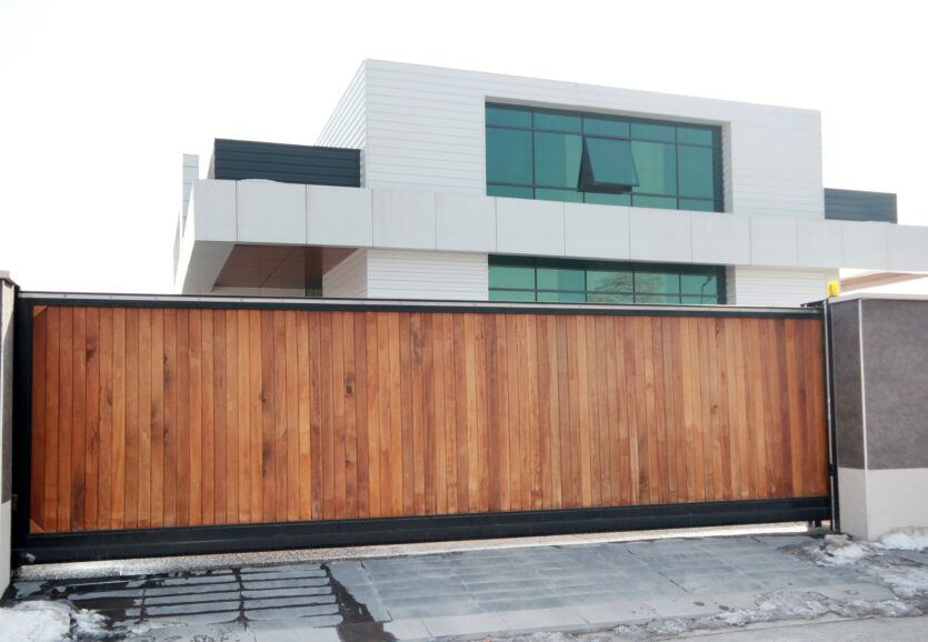 automatic wooden entry door
