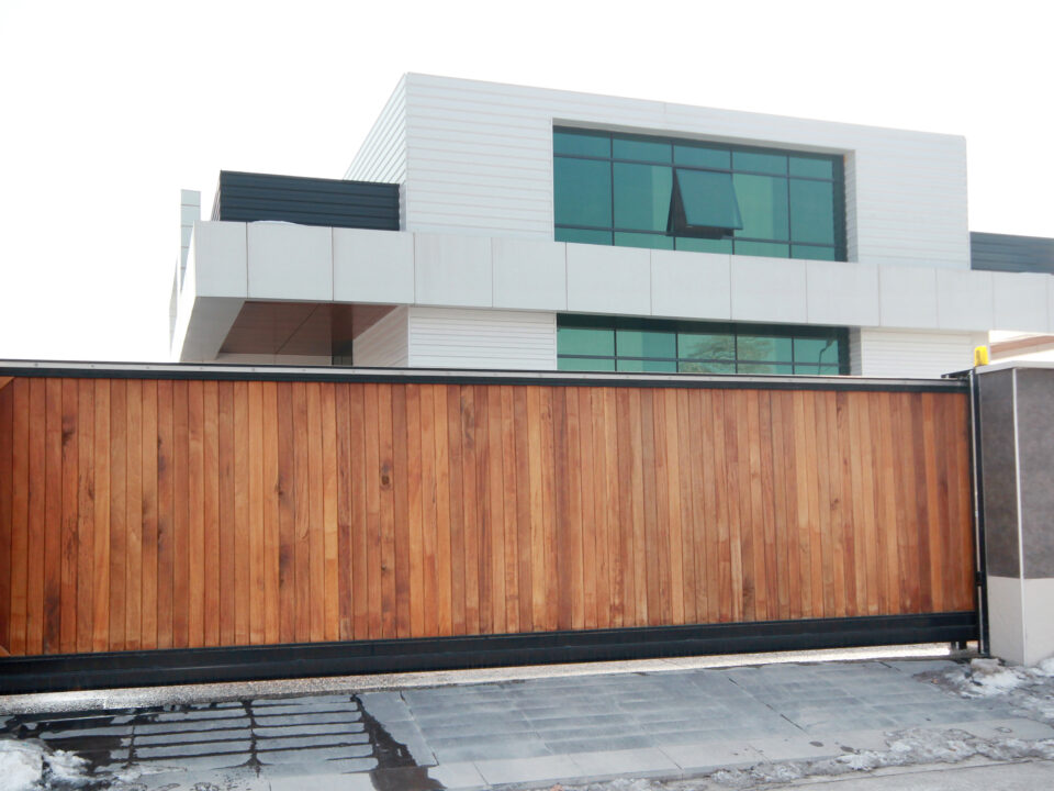 automatic wooden entry door